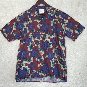 Katin Shirt Mens Large Hawaiian Floral Short Sleeve Button Up Camp